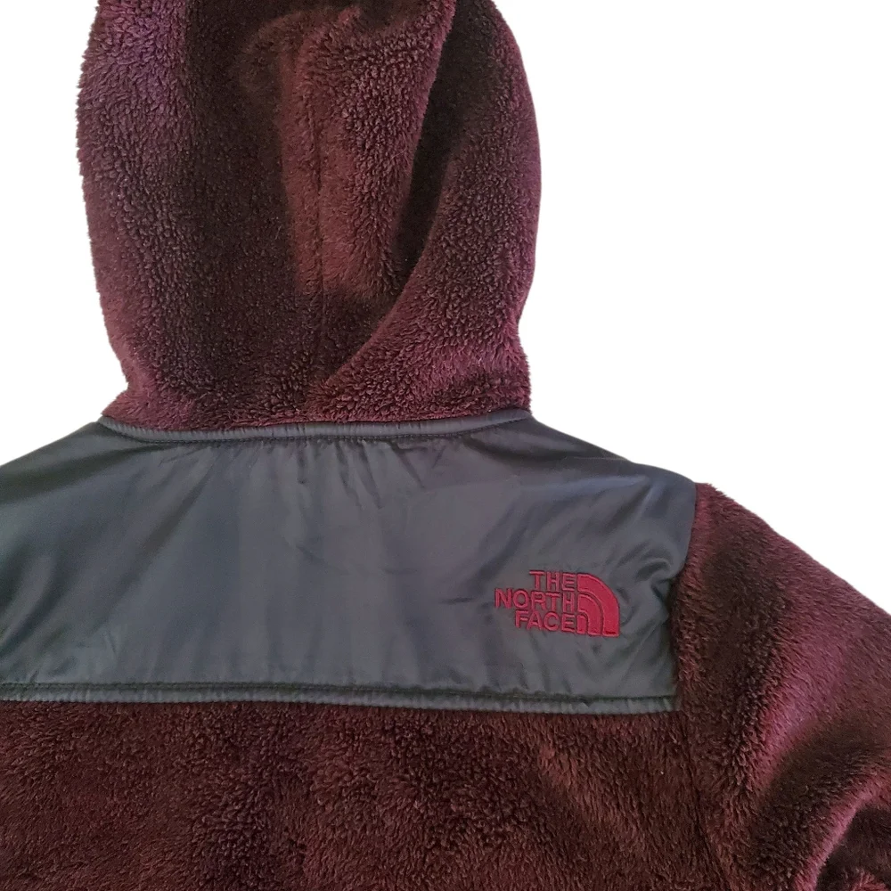 THE NORTH FACE Burgundy Fleece Fleece‎ Full Zip Hoodie Jacket/Coat Girl's SZ 7/8